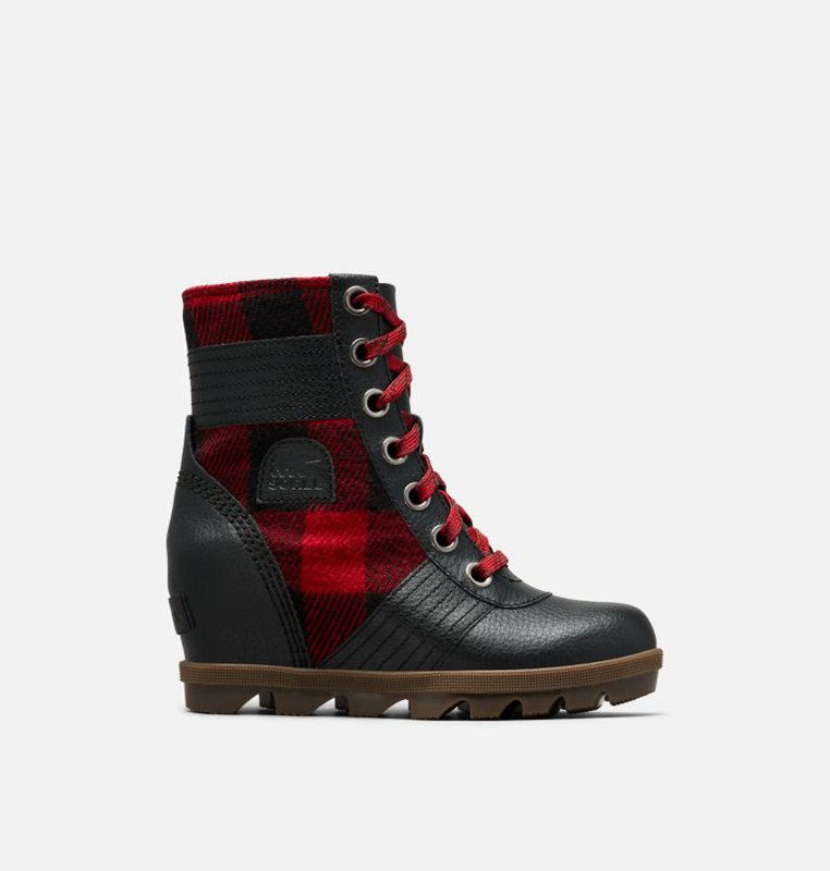 Kids Booties Black/Red - Sorel Youth Lexie™ Wedge - 275-EBQNMS